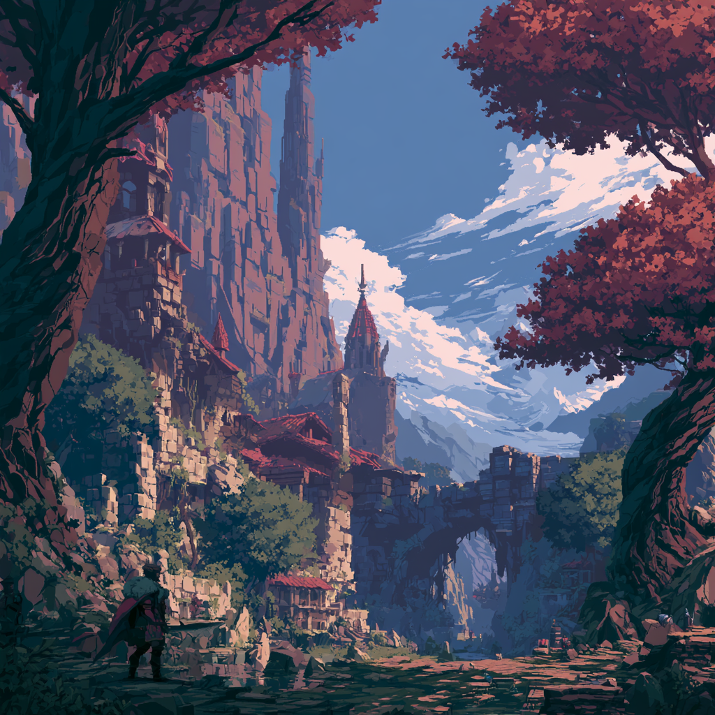 A pixel-art hero from Habit Dungeon standing ready for an expedition